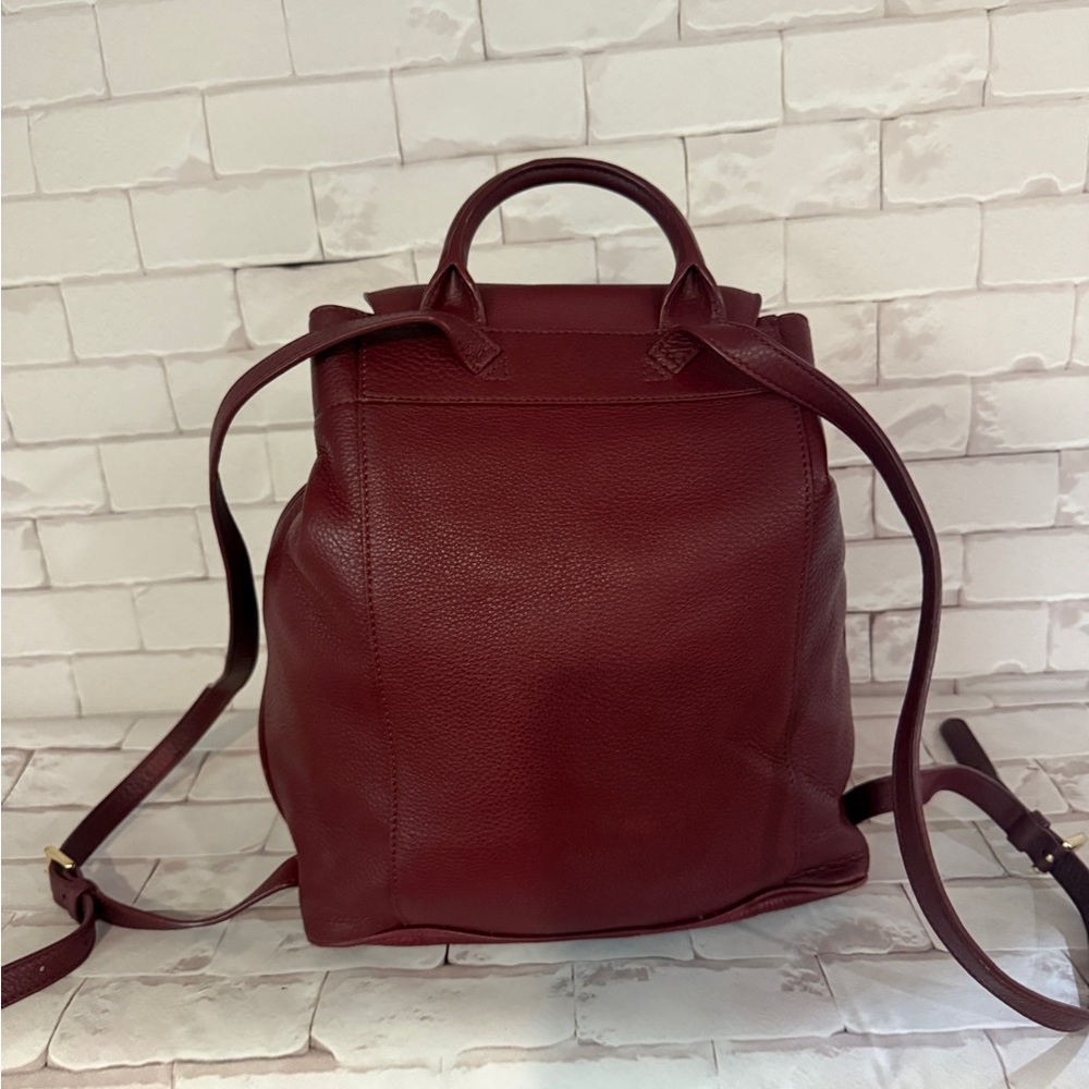 Brand Tory Burch Marion Quilted DRAWSTRING Leather Backpack wine red - Picture 7 of 14